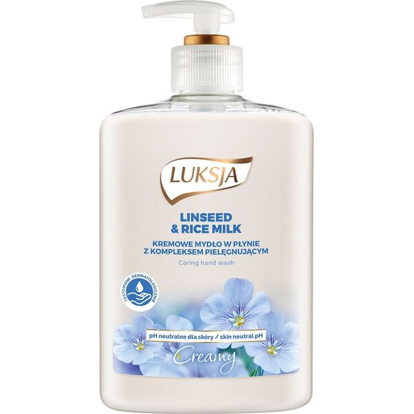 Luksja Mydło w płynie Creme, len i mleczko ryżowe, 500ml 8013561 5900536348896