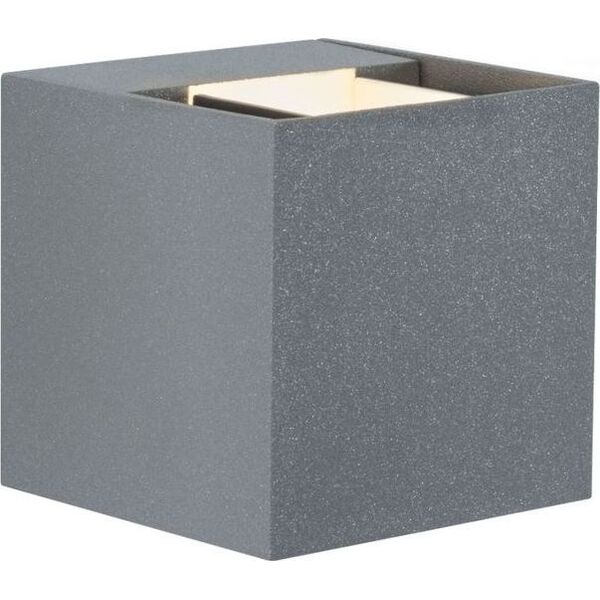 Kinkiet Paulmann Oprawa elewacyjna Cybo LED 2x3W 230V IP65 kwadratowy 80x80mm Szary Aluminium (PL18000) - Paulmann 8092491 4000870180006