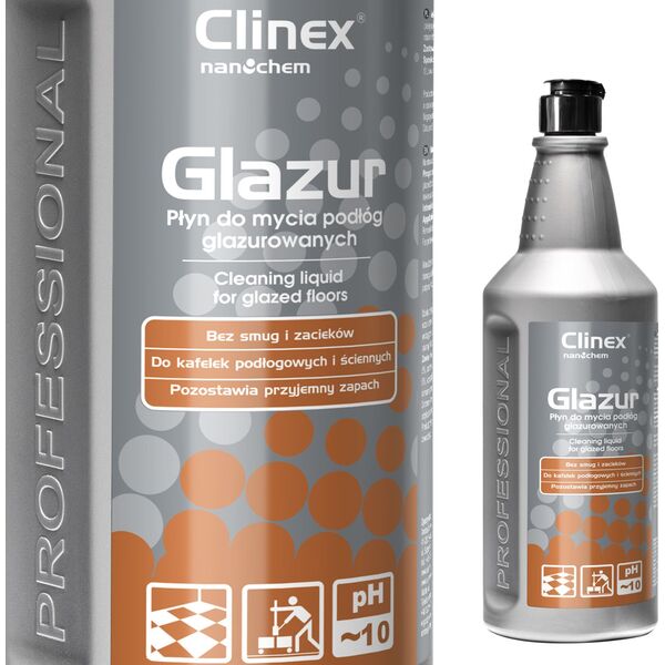 Clinex Płyn do mycia podłóg płytek glazury kamienia CLINEX Glazur 1L Płyn do mycia podłóg płytek glazury kamienia CLINEX Glazur 1L 8147843 5907513271413