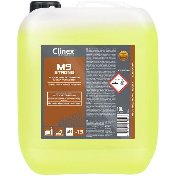 Clinex Płyn do mycia silnie zabrudzonych podłóg posadzek CLINEX M9 Strong 10L Płyn do mycia silnie zabrudzonych podłóg posadzek CLINEX M9 Strong 10L 8147848 5907513270706