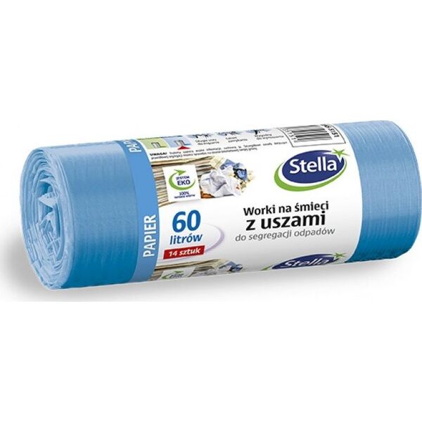 Stella Worki z uszami STELLA, do segregacji odpadów papierowych, 60 l, 14 szt., niebieskie, niebieski 8318401 5903936035151