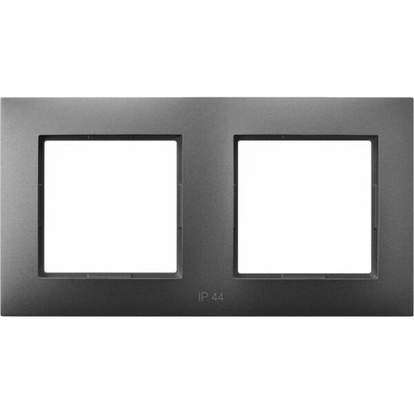 Ospel ARIA Ramka podwójna do łączników IP44 szary mat RH-2U/70 8335323 5907577485566