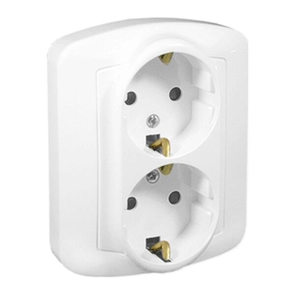 Kontakt-Simon Simon Basic Gniazdo podwójne z/u SCHUKO białe BGSZ2/11 8366545 5902787562892