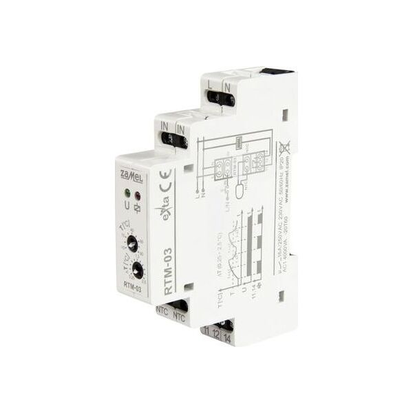 Ospel Regulator temperatury od -10 do 90 st. C jednomodułowy z nastawą histerezy 0,25-2 st. C RTM-03 EXT10000251 8370104 5903669341895