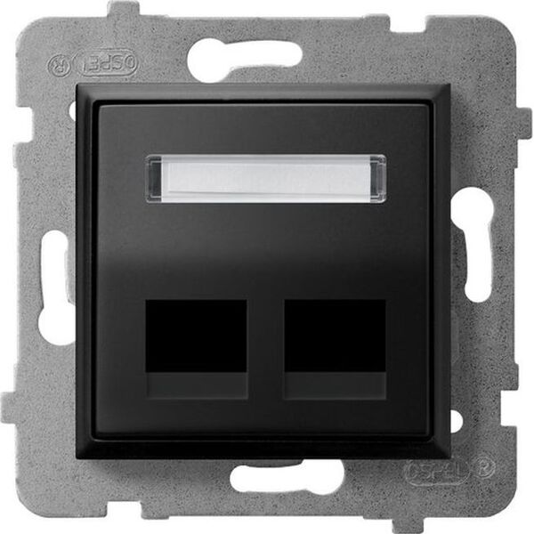 Ospel ARIA Obudowa gniazda podwójnego typu Keystone skośna czarny metalik GPK-2US/p/33 8374023 5907577484491