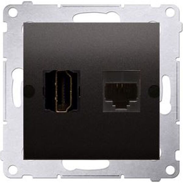 Kontakt-Simon Simon 54 Gniazdo HDMI + komputerowe RJ45 kat.6 antracyt DGHRJ45.01/48 8385335 5902787844868