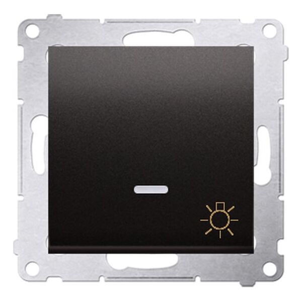 Kontakt-Simon Simon 54 Przycisk /światło/ z podświetleniem LED 16AX 250V antracyt DS1AL.01/48 8385920 5902787559328