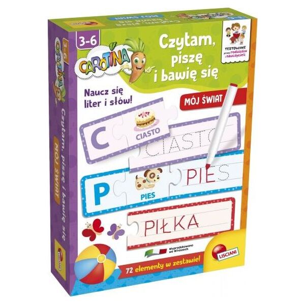 Lisciani LISCIANI CAROTINA BAWIĘ SIĘ, CZYTAM I PISZĘ MÓJ ŚWIAT 8485732 8008324086924