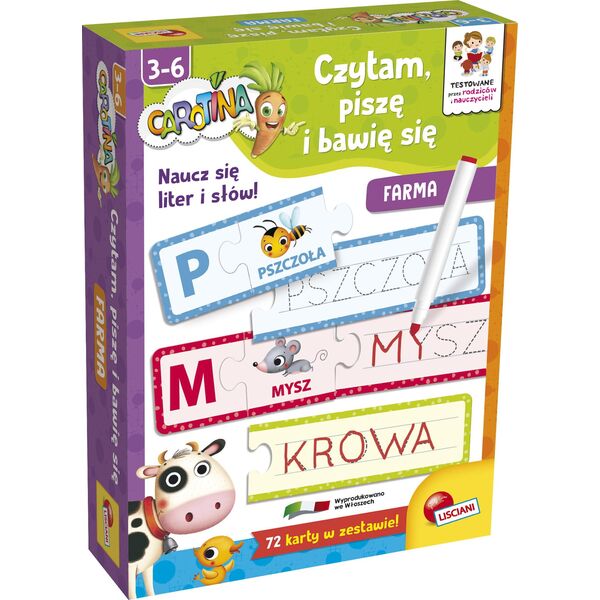 Lisciani LISCIANI CAROTINA BAWIĘ SIĘ, CZYTAM I PISZĘ FARMA 8485754 8008324086917