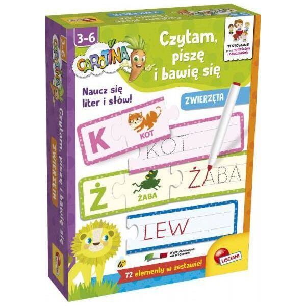Lisciani LISCIANI CAROTINA BAWIĘ SIĘ, CZYTAM I PISZĘ ZWIERZĘTA 8485759 8008324086931