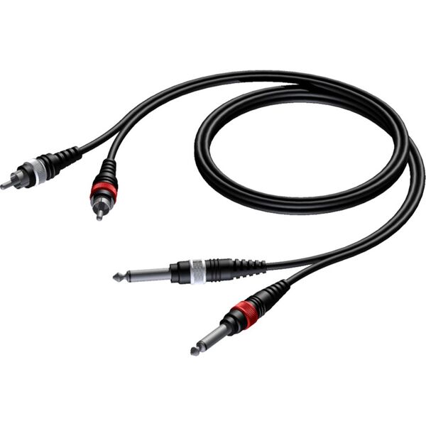 Kabel Procab Jack 6.3 mm x2 - RCA (Cinch) x2 1.5m czarny (CAB631/1.5) 8500924 5414795001213