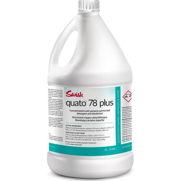 Swish Swish Quato 78 Plus - Preparat myjąco-dezynfekujący, koncentrat - 3,78 l 8504179 624237007948