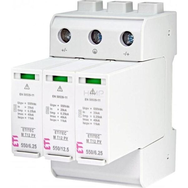 ETI Ogranicznik przepięć T1 T2 (B i C) do systemów PV ETITEC EM T12 PV 1100/6,25 Y 8695766 3838895852957