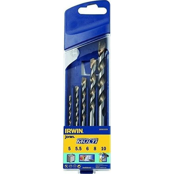 Wiertło Irwin IRWIN WIERTŁO UNIWERSALNE CORDLESS MULTI KOMPLET 5szt. 5, 5.5, 6, 8, 10 mm IRW10501939 8961535 5709131247692