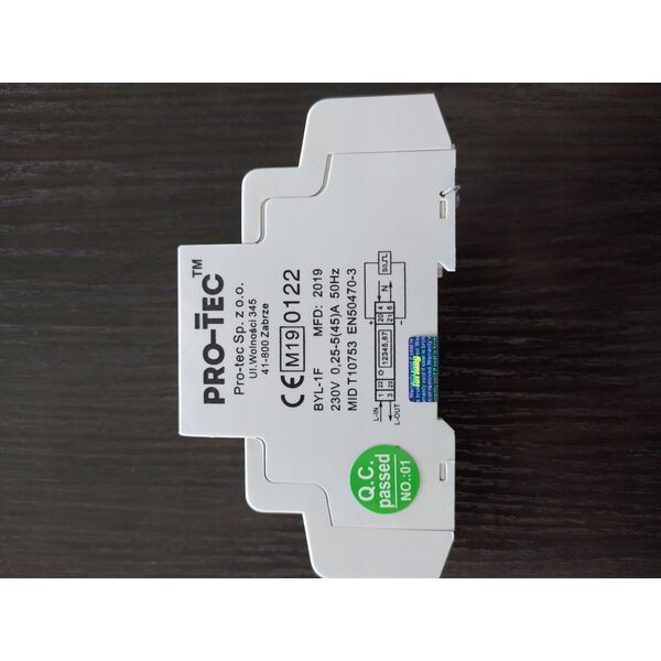 Protec Licznik energii elektrycznej Pro-Tec 4200100 cyfrowy MID BYL-1F 0,25-5(45)A 8962004 5906742652000