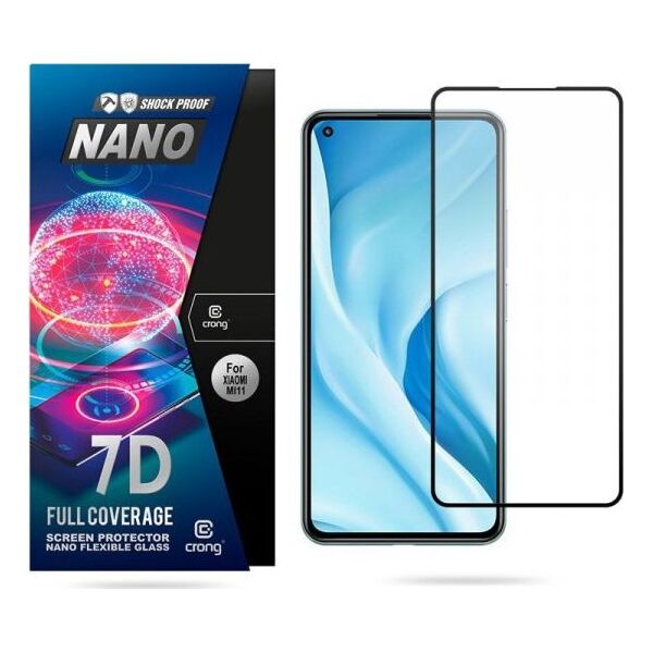Crong Crong 7D Nano Flexible Glass Niepękające szkło hybrydowe 9H na cały ekran Xiaomi Mi 11 Lite 5G 9223186 5907731988063