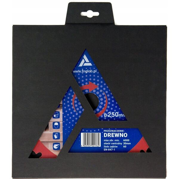 Glob Piła widiowa GLOB TOOLS TCT do cięcia drewna 250mm/30mm z redukcją 25,4mm - 60z do ukośnic 9295414 5903707501762
