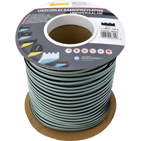 Stomil Sanok USZCZELKA DGP 8x3 CZARNA 150mb SADSDG-08302-150 9659930 5901729483158