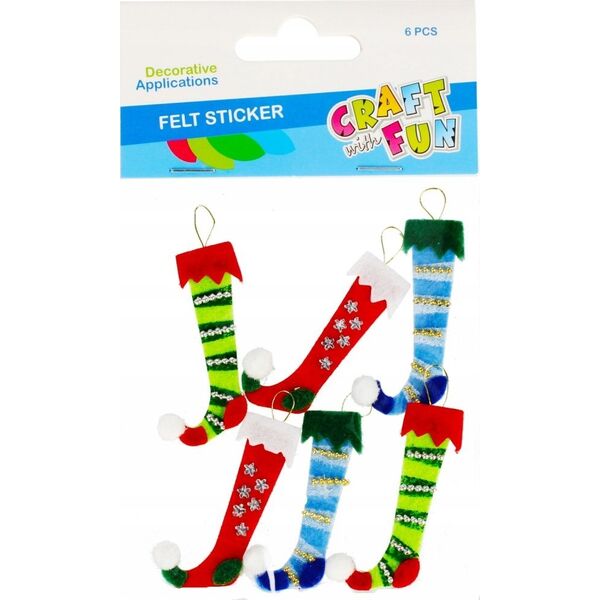 Craft with Fun OZDOBA BN FILC SKARPETAY SPRZYL 6SZT CF PBH12/14 9700005 5908275192336