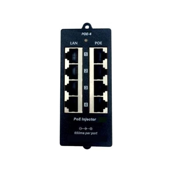 ExtraLink EXTRALINK PoE injector 4 portowy IN czarna CASE 9774607 5903148912646