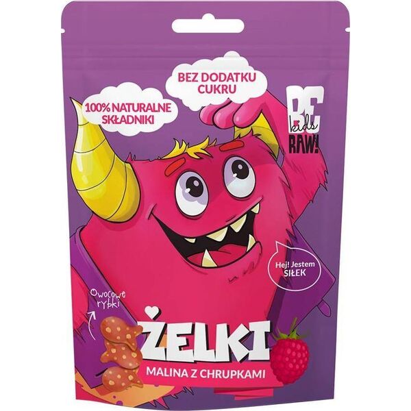 Purella Food Żelki bez dodatku cukru Malina z chrupkami 35 g 9915961 5903246568158