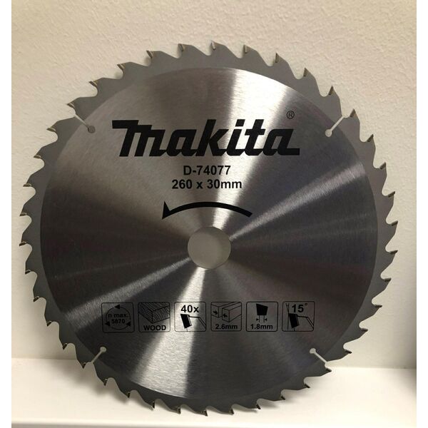 Makita MAKITA PIŁA TARCZOWA 260x30x 40z MD-74077 9919157 88381587112