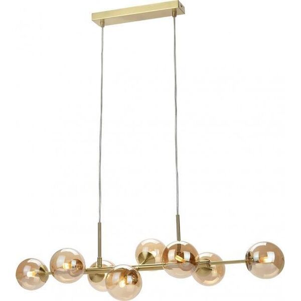 Lampa wisząca Italux Szklana LAMPA wisząca ERIMIDA PND-2244-8A-GD Italux modernistyczny ZWIS molekuły kule balls złote 9932801 5900644315322