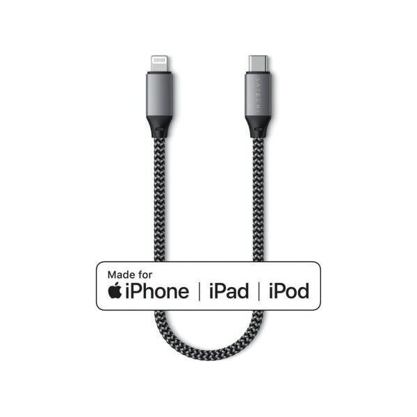 Kabel USB Satechi USB-C - Lightning 0.25 m Czarno-srebrny (ST-TCL10M) 9944048 879961008840