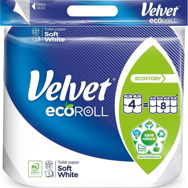 Velvet Papier toaletowy Velvet Ecoroll 4 rolki 10094021 5901478007780