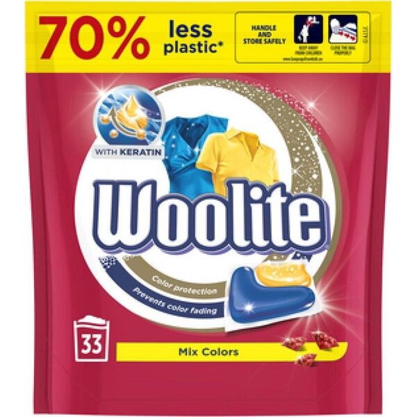 Woolite Woolite Mix Colors kapsułki do prania ochrona koloru z keratyną 33szt 10177547 5900627094152