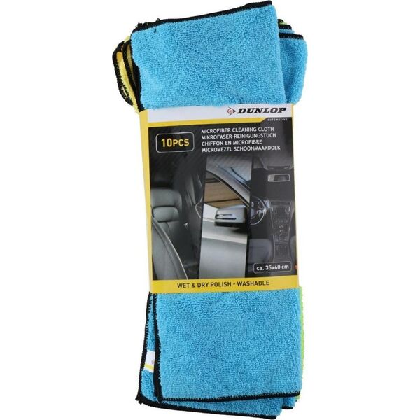 Dunlop Ściereczki do czyszczenia z microfibre 10 szt Dunlop 10375677 8711252178271