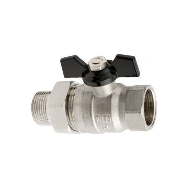 Hydroland ZAWÓR KULOWY WODNY ŚRUBUNEK MOTYL 1/2"" TYTAN W/S // ZKW-15-WS-M-H-TYTAN 10587972 5900308734292