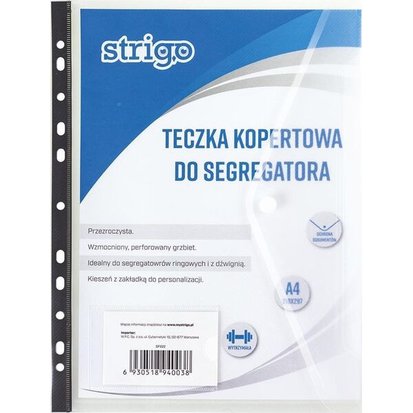 Strigo Teczka kopertowa PP A4 z perforacją Strigo 10619905 6930518940038