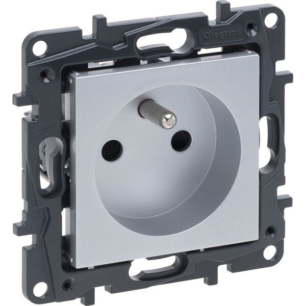 Legrand Gniazdo pojedyncze Legrand Niloe Step 863330 z uziemieniem zaciski śrubowe aluminium 10800228 3414971837195