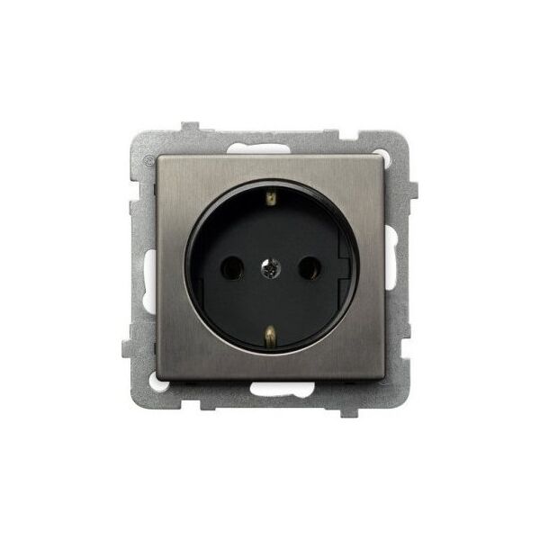 Ospel Gniazdo pojedyncze Ospel Sonata GP-1RMS/m/37 z uziemieniem schuko stal inox 10800245 5907577458911