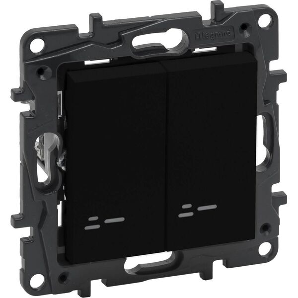 Legrand Łącznik schodowy Legrand Niloe Step 863518 podwójny podświetlany czarny 10802505 3414971841635