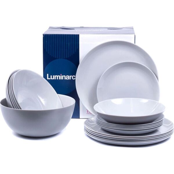 Luminarc Serwis obiadowy Diwali Luminarc 19 elementów szary talerze dla 6 osób 11234287 883314736632