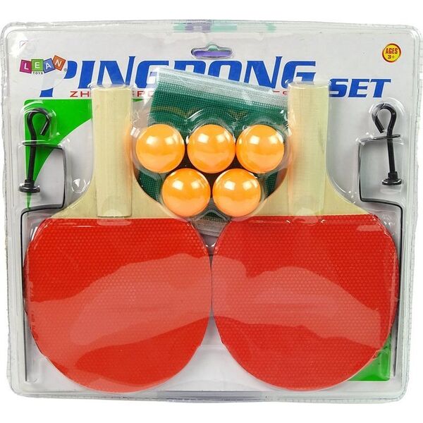 LeanToys Zestaw Do Ping Ponga Tenis Stołowy Paletki Siatka 5 Piłek 11238223 5904665993194