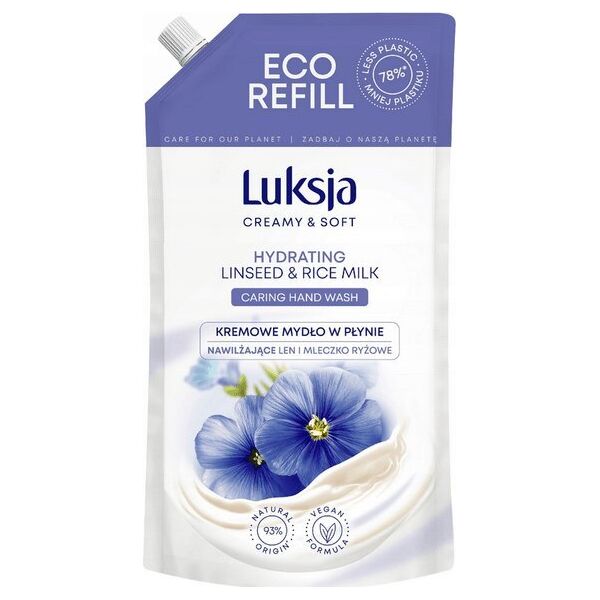 Luksja Luksja Creamy & Soft Kremowe mydło w płynie Len i Mleczko ryżowe 900 ml opakowanie uzupełniające 11255865 5900536349213