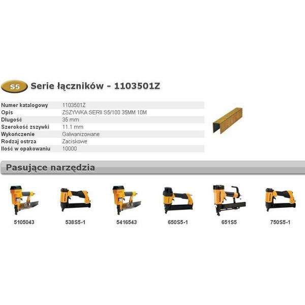 Bostitch BOSTITCH ZSZYWKI S5 35mm 10 000 szt 11260593 5902013935285