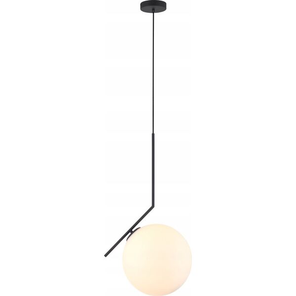 Lampa wisząca Italux Fabio MDM-7475/1-L-BL/MDE649/1 BL lampa wisząca zwis 1x11W E27 czarna/biała 11264234 5900644313946