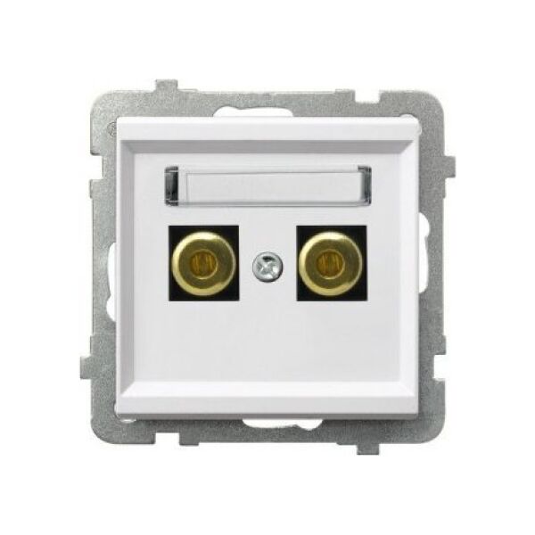 Ospel Gniazdo głośnikowe Ospel Sonata GGN-1R/m/00 pojedyncze 6mm2 białe 11268100 5907577477639