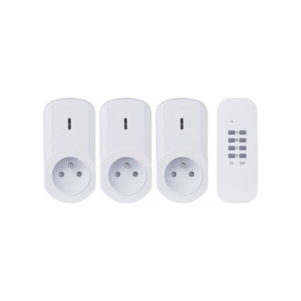 Emos Gniazdo zdalnie sterowane Emos P0070 3xgniazda + 1xpilot 1000W IP20 białe 11268101 8592920076217