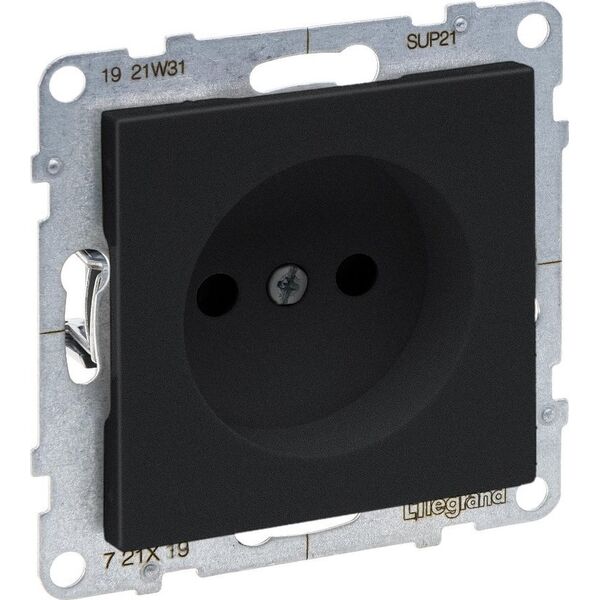 Legrand SUNO - Gniazdo 2P z przesłoną - 16 A - 250 V~ - zaciski śrubowe, Czarny - Legrand 721419 himp 11636531 3414972044981