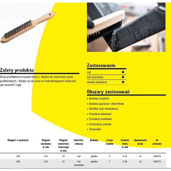 Klingspor K.SZCZOTKA DO SPAWÓW PACHWINOWYCH DRUT STALOWY 11740328 4014855450527