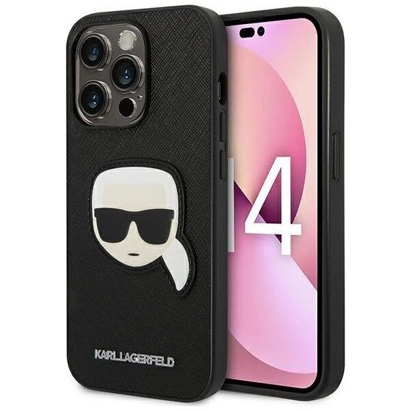Karl Lagerfeld Karl Lagerfeld Saffiano Karl Head Patch Case - Etui iPhone 14 Pro (czarny) 11864022 3666339077051