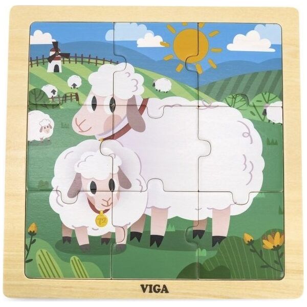 Viga Toys VIGA Poręczne Drewniane Puzzle Owieczki 9 elementów 11963678 6971608446221