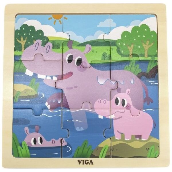 Viga Toys VIGA Poręczne Drewniane Puzzle Hipopotamy 9 elementów 11963679 6971608446283