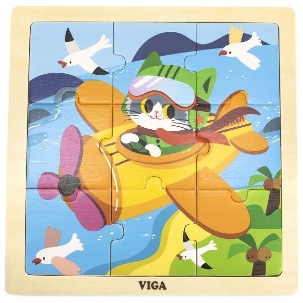 Viga Toys VIGA Poręczne Drewniane Puzzle Samolot 9 elementów 11963680 6971608446320