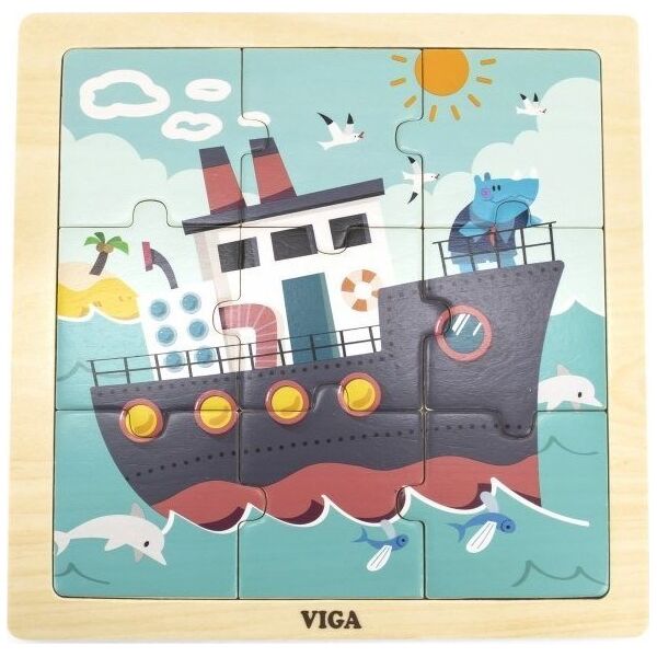 Viga Toys VIGA Poręczne Drewniane Puzzle Statek 9 elementów 11963683 6971608446306